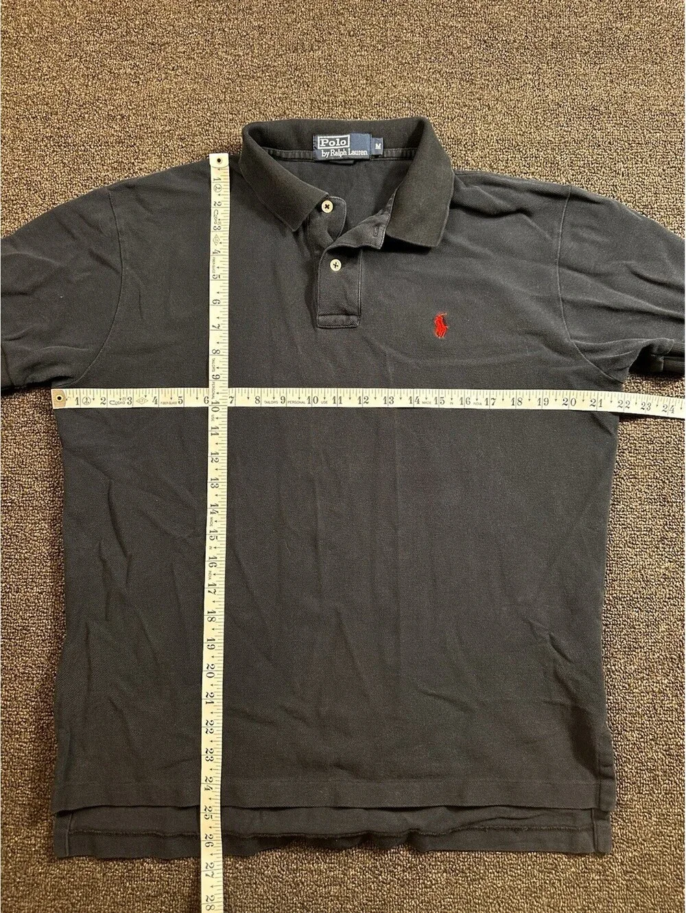 Polo Ralph Lauren Mens M Black Polo Red Pony Logo